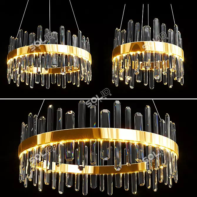 Elegant Carola Glass Pendant Lights 3D model image 1