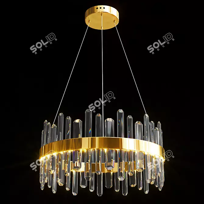 Elegant Carola Glass Pendant Lights 3D model image 4