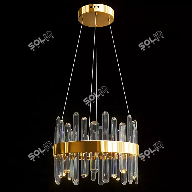 Elegant Carola Glass Pendant Lights 3D model image 5