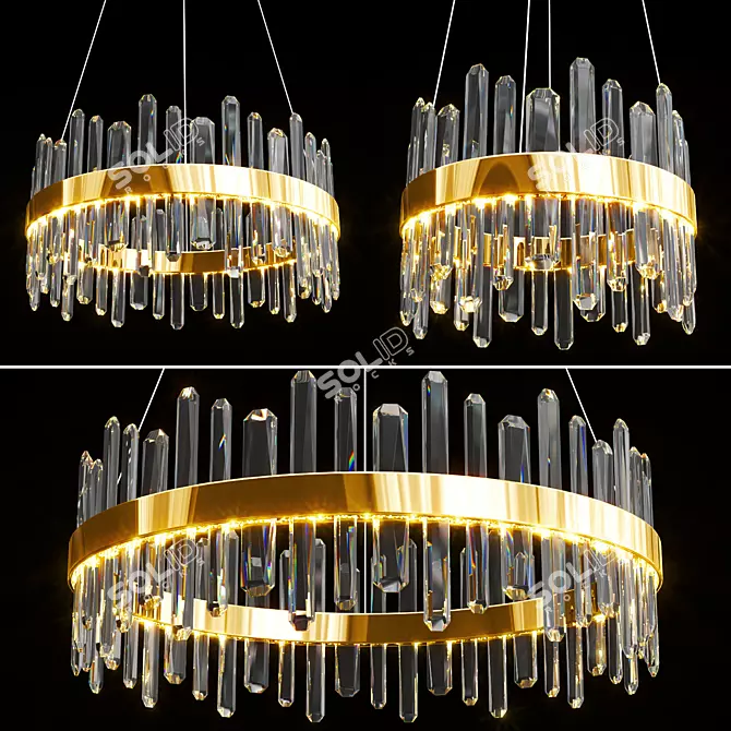 Elegant Carola Glass Pendant Lights 3D model image 7