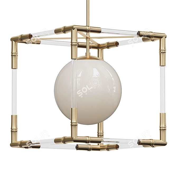 Bamboo Harmony Pendant 3D model image 1