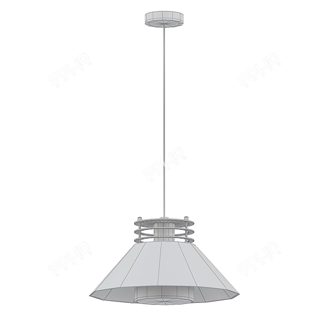 Élégante suspension LED en métal 3D model image 2