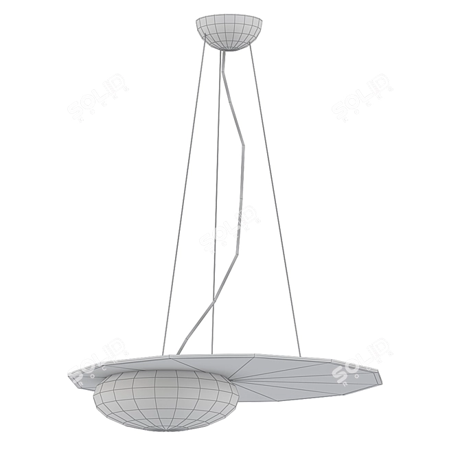  Modern Metal LED Pendant - Ruban Loft 3D model image 2