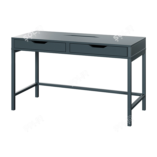 ALEX Desk: Stylish Grey-Turquoise Writing Desk 3D model image 1