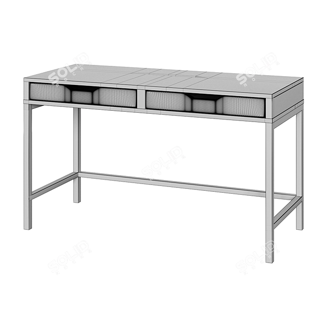 ALEX Desk: Stylish Grey-Turquoise Writing Desk 3D model image 2