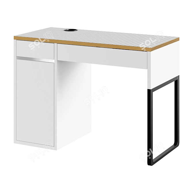 Modern White and Anthracite MICKE Desk 3D model image 1