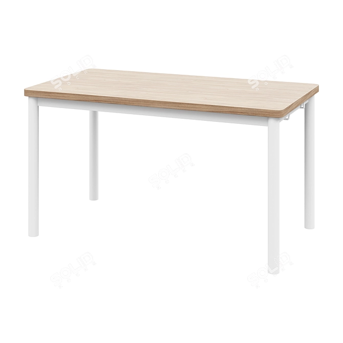 Modern Oak Veneer Desk 3D model image 1