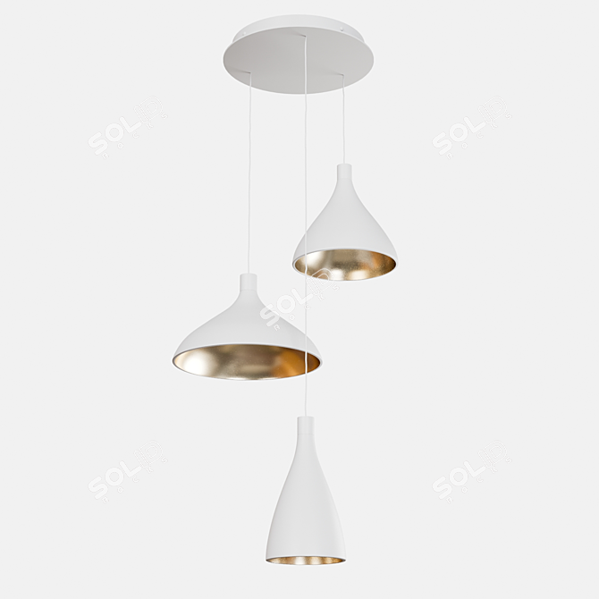 Elegant Swell Chandelier by Pablo Designs 3D model image 2