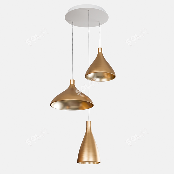 Elegant Swell Chandelier by Pablo Designs 3D model image 3