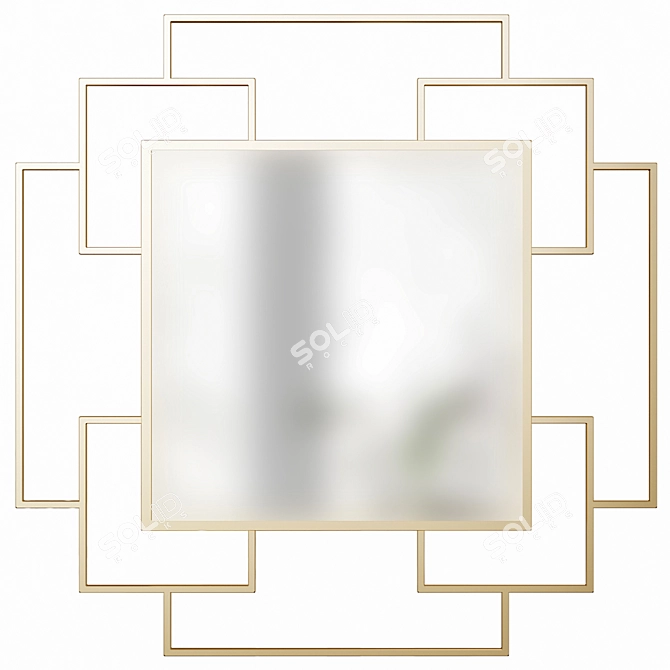 Geometric Luxury Wall Mirror 3D model image 1