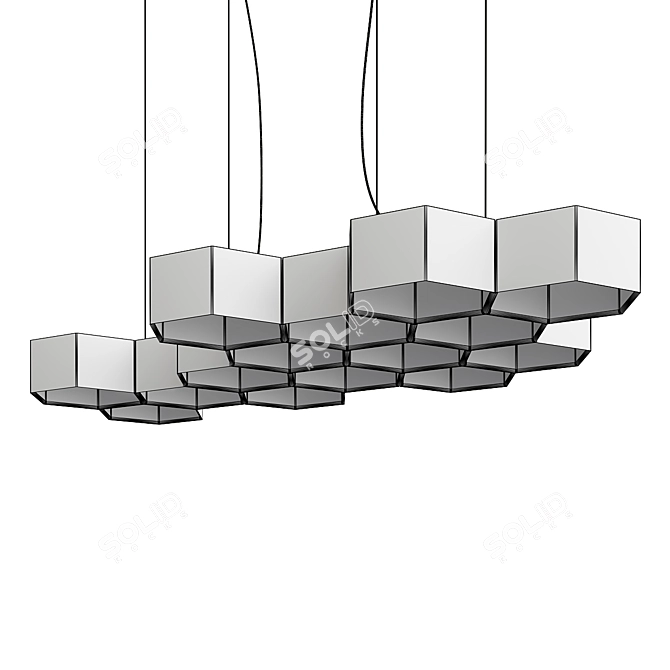 Elegant Honeycomb Chandelier 3D model image 4