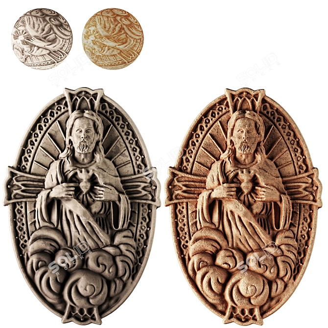 Sacred Bas-Relief: Divine Masterpiece 3D model image 1