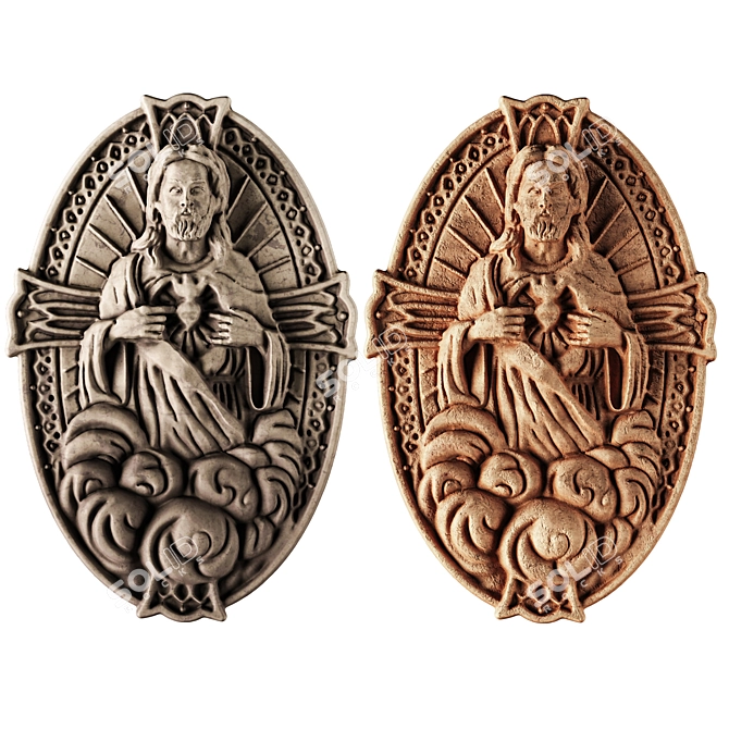 Sacred Bas-Relief: Divine Masterpiece 3D model image 3