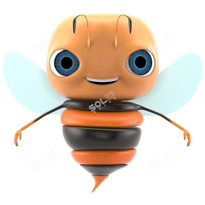 Buzzing Bee: Rigged and Ready for Animation 3D model image 1