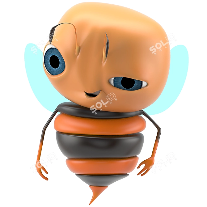 Buzzing Bee: Rigged and Ready for Animation 3D model image 3