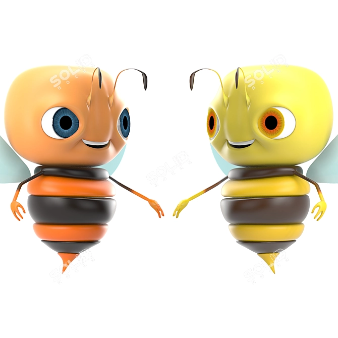 Buzzing Bee: Rigged and Ready for Animation 3D model image 4