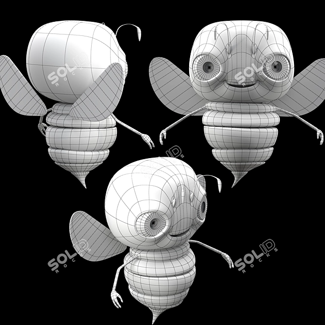 Buzzing Bee: Rigged and Ready for Animation 3D model image 5