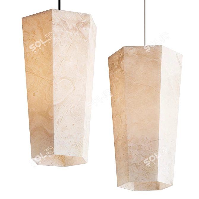 Sleek Hanging LED Lamp 3D model image 2