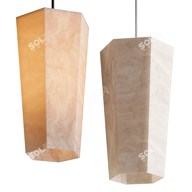 Sleek Hanging LED Lamp 3D model image 5