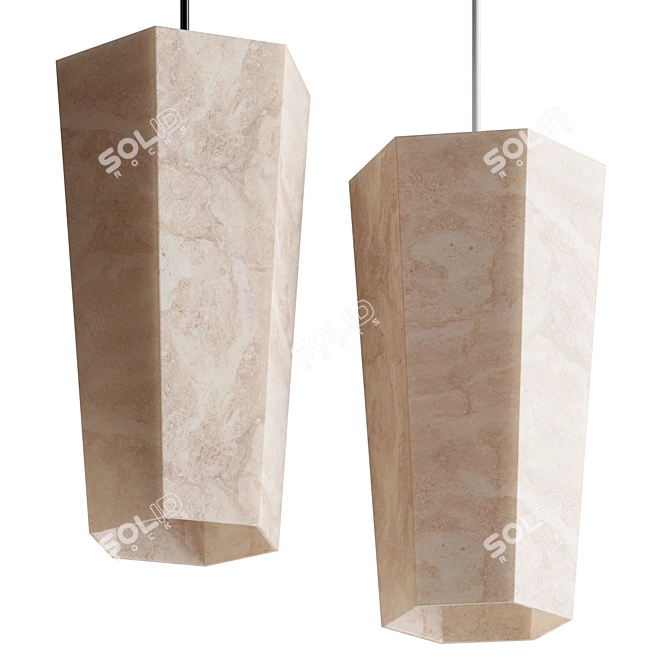 Sleek Hanging LED Lamp 3D model image 7