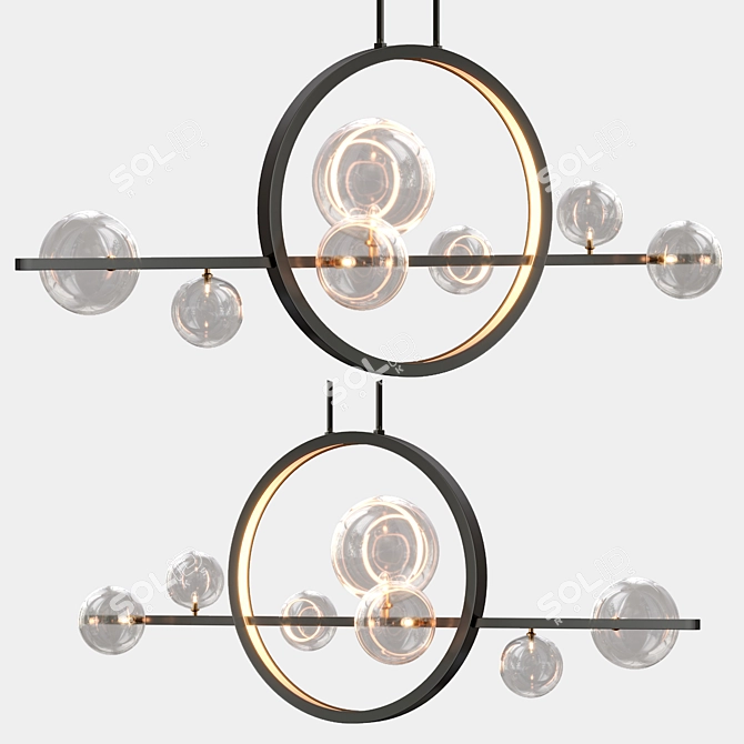 Modern IONA L HALO Chandelier 3D model image 2