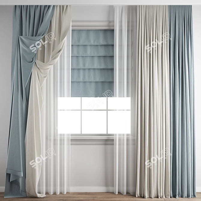 Polygonal Model Curtain Kit 3D model image 1