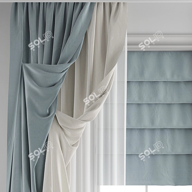 Polygonal Model Curtain Kit 3D model image 2