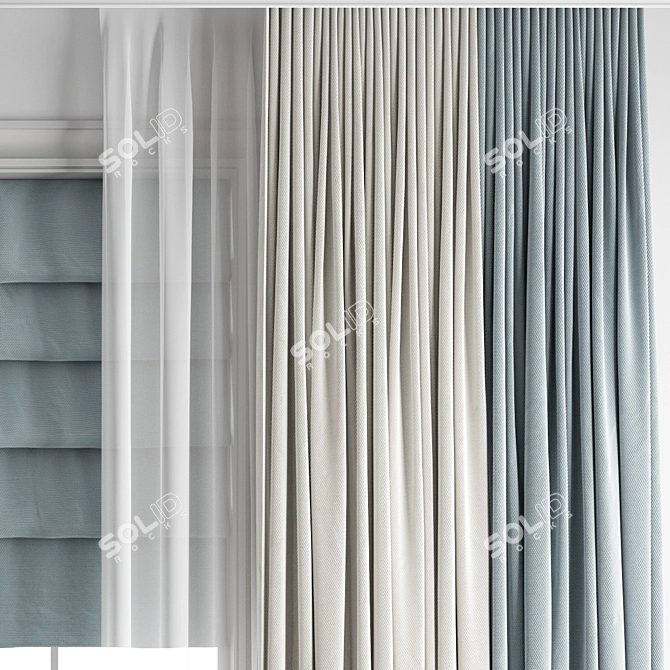 Polygonal Model Curtain Kit 3D model image 4