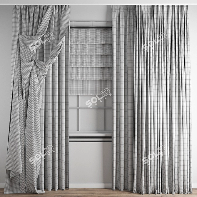 Polygonal Model Curtain Kit 3D model image 10