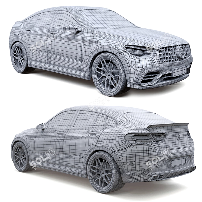 Sleek and Powerful Mercedes GLC 63 S AMG 3D model image 5