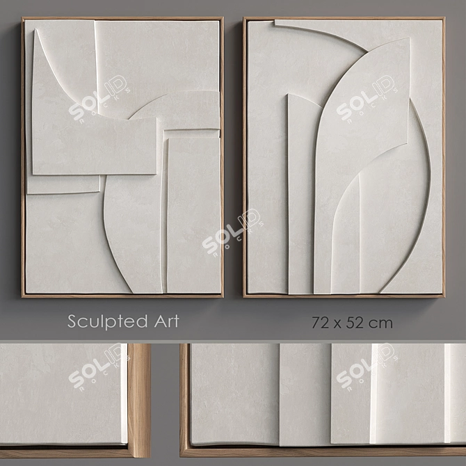 Sculpted Abstract Wall Art 3D model image 1