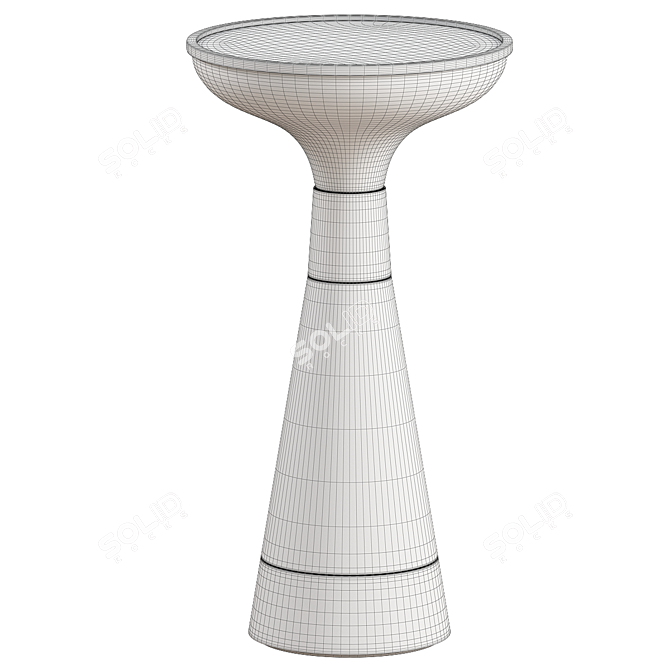 Elegant Black and Gold Side Table 3D model image 2