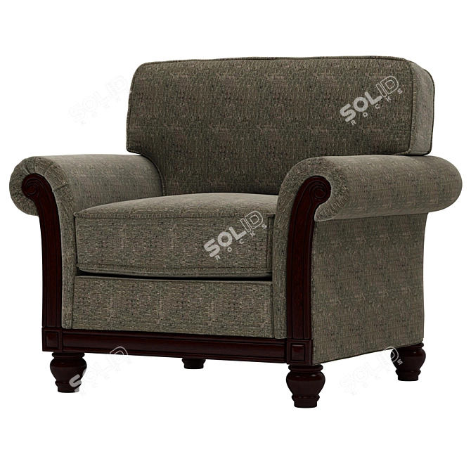 Blackwood Armchair: Elegant, Comfortable, and Stylish 3D model image 1