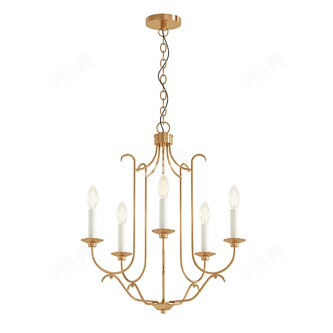 Modern Brass Candelabra Chandelier 3D model image 1