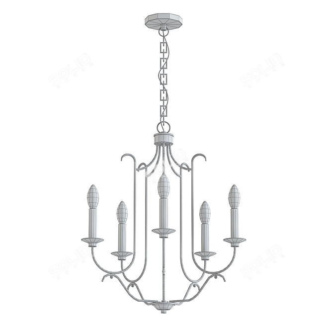 Modern Brass Candelabra Chandelier 3D model image 2