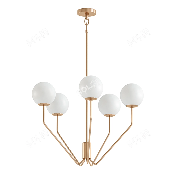 Gilded Contemporary Chandelier 3D model image 1