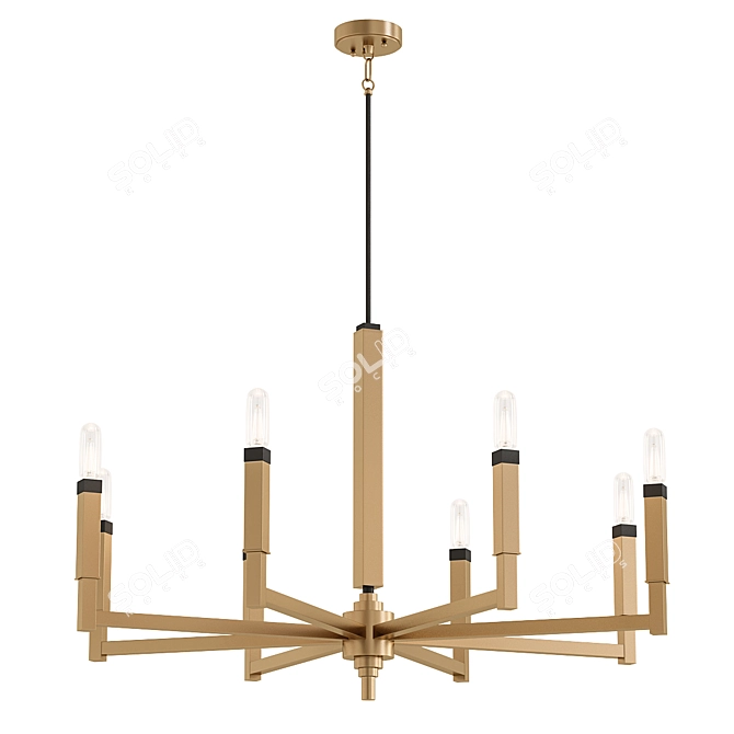 Elegant Mandeville Eight Light Chandelier 3D model image 1