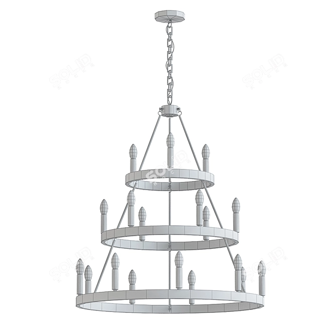 Elegant Alastair 18-Light Chandelier 3D model image 2