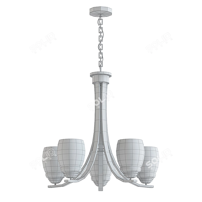 Elegant Calistoga Chandelier - 5 Lights 3D model image 2