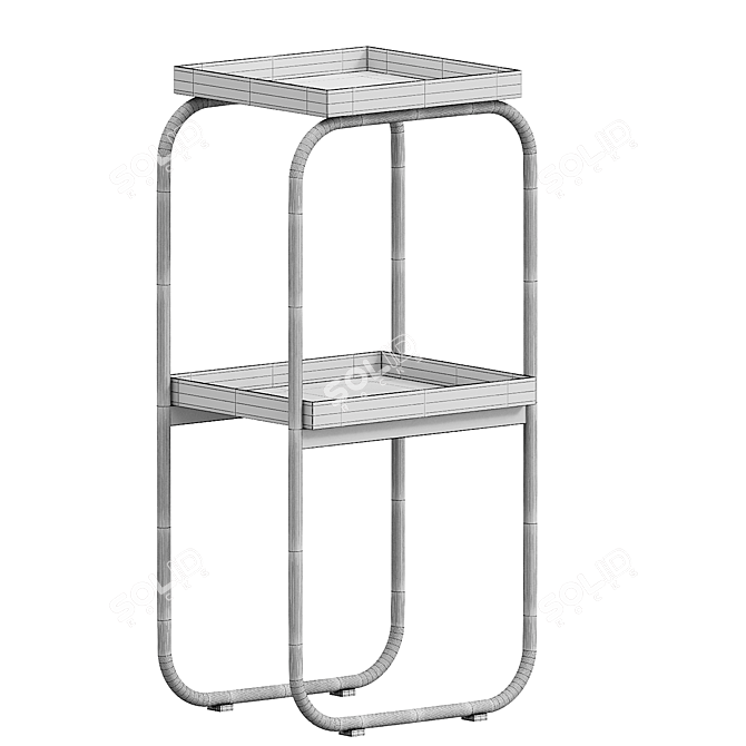 HÜBSCH Metal Side Table: Sleek Style 3D model image 3