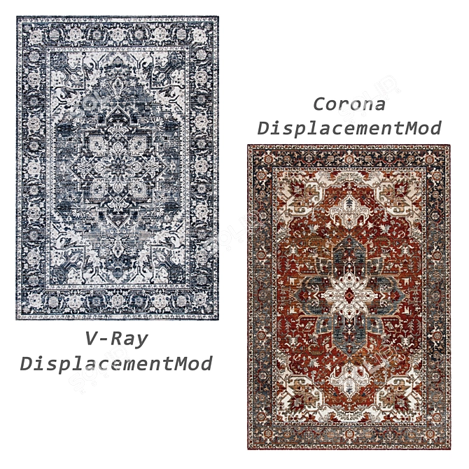 Versatile 6-Piece Rug Set 3D model image 4