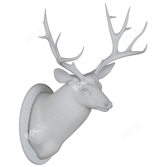 Sleek Steel Deer Sculpture 3D model image 3