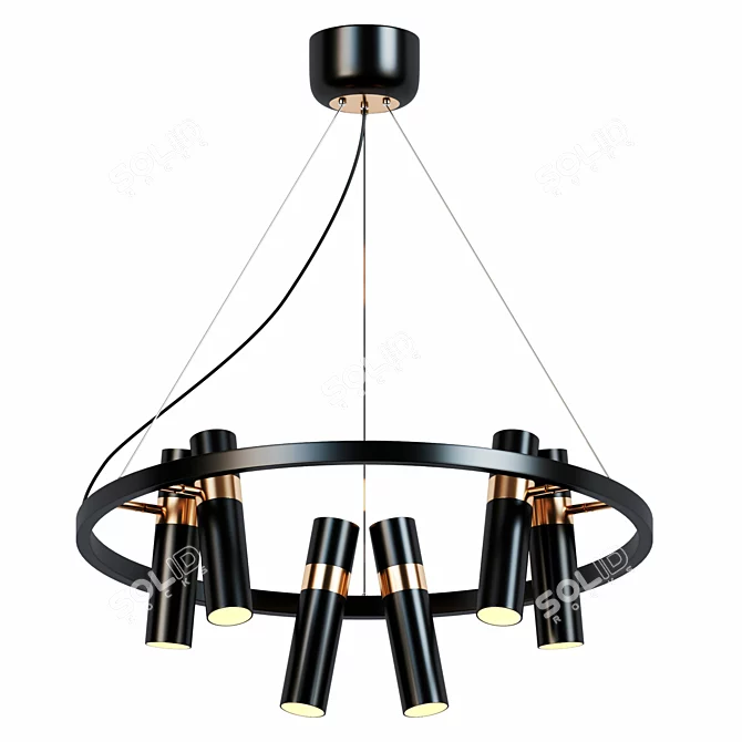 Industrial-Inspired Creative Loft Pendant 3D model image 1