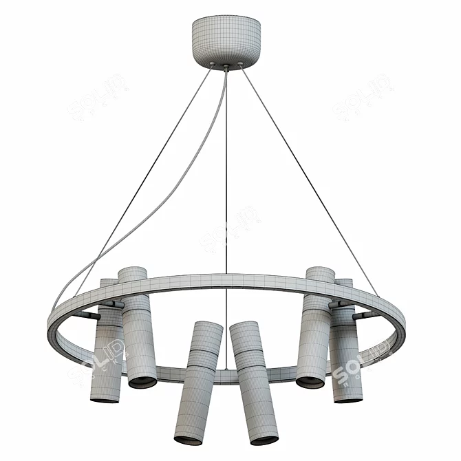 Industrial-Inspired Creative Loft Pendant 3D model image 2