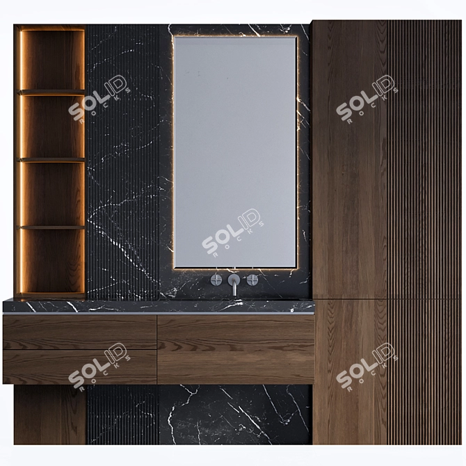 Modern Bathroom Furnishings 3D model image 1