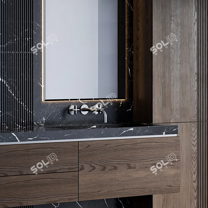 Modern Bathroom Furnishings 3D model image 2