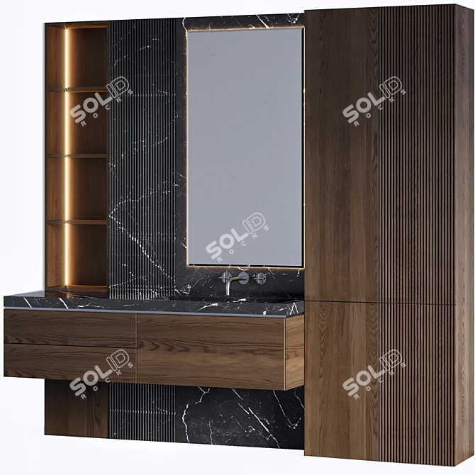 Modern Bathroom Furnishings 3D model image 3