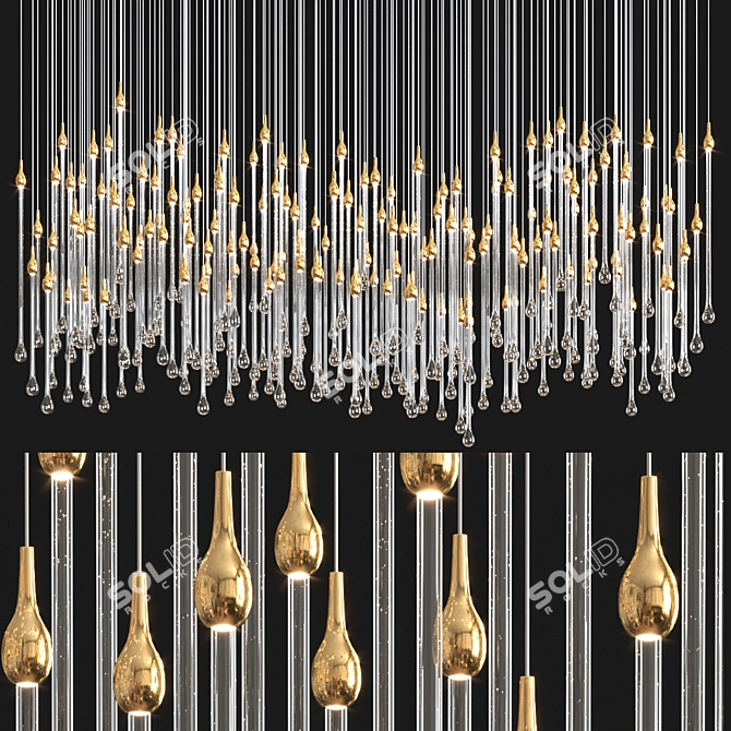 Luxor Tear Drop Chandelier 3D model image 1