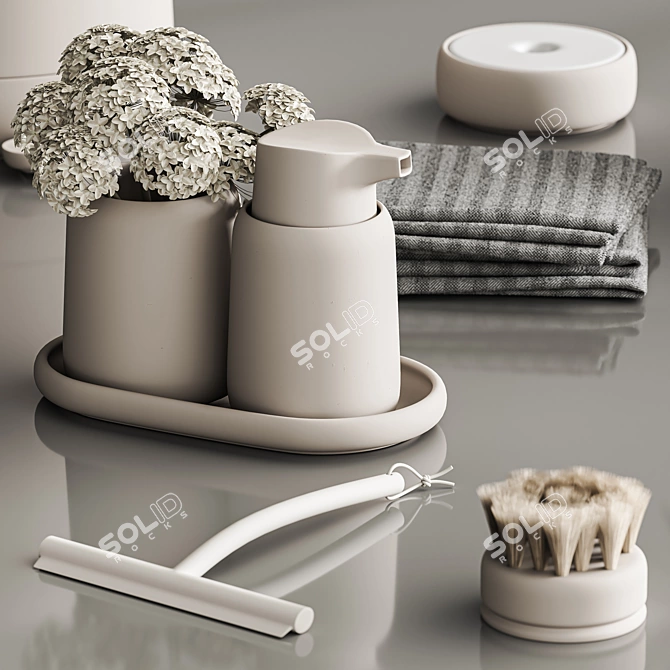 Modern Bathroom Accessories Set 3D model image 3