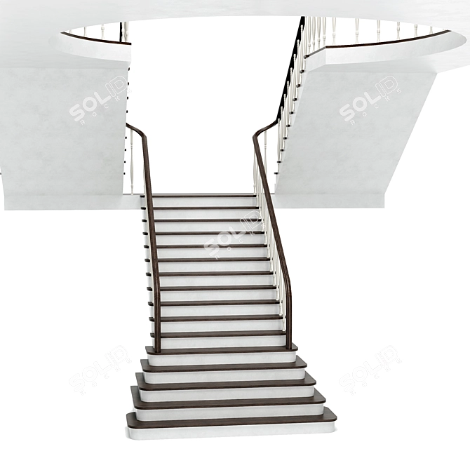 Classic Elegance Staircase 3D model image 2